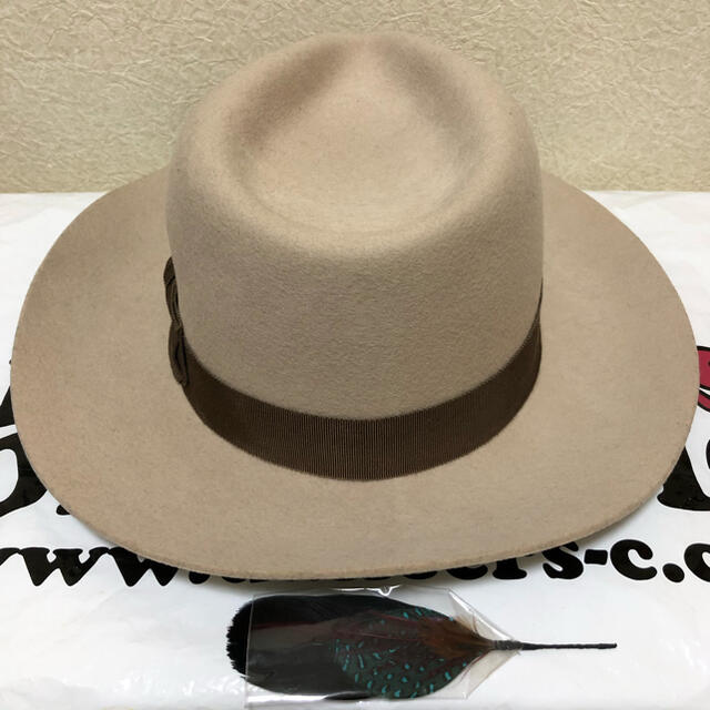 GANGSTER HAT つば広ハット ベージュ M 美品 メンズの帽子(ハット)の商品写真