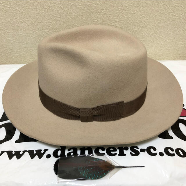 GANGSTER HAT つば広ハット ベージュ M 美品 メンズの帽子(ハット)の商品写真