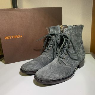 ブッテロ(BUTTERO)の美品 BUTTERO ブッテロ レースアップブーツ   グレー　サイズ39(ブーツ)