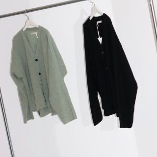 サンシー(SUNSEA)のYOKE 7G ALPACA WOOL RIB STTICH CARDIGAN(カーディガン)