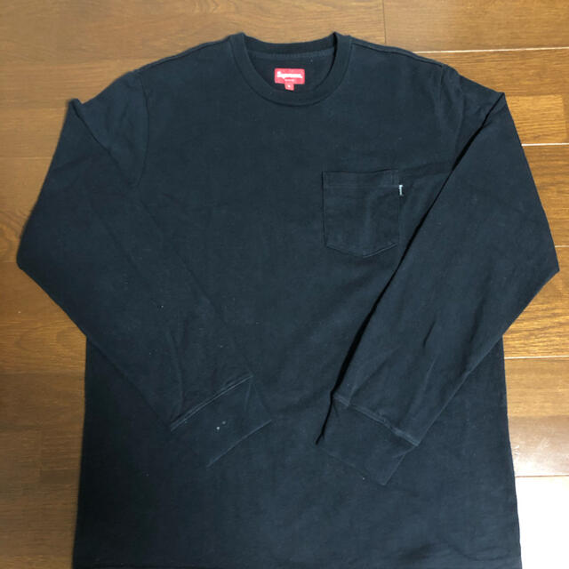 Supreme(シュプリーム)のSupreme ポケT L/S シュプリーム ロンT  L  18aw ブラック メンズのトップス(Tシャツ/カットソー(七分/長袖))の商品写真