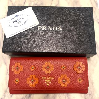 プラダ(PRADA)のプラダ PRADA プラダ 長財布 サフィアーノ フラワーモチーフ(財布)