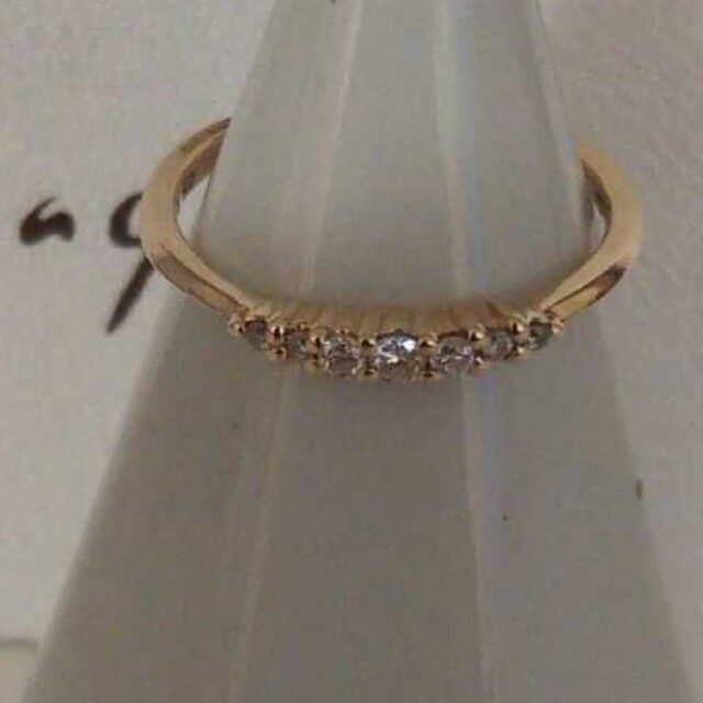 agete(アガット)のアガット K10 ダイヤモンド リング 5号 ピンキー レイヤード ライン レディースのアクセサリー(リング(指輪))の商品写真