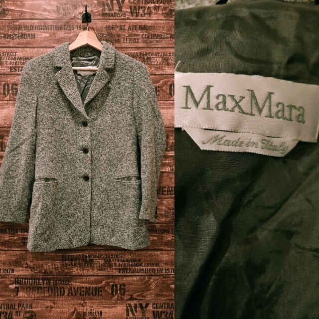 おすすめ Max Mara - MaxMara ツイートジャケット　マックスマーラ白タグ テーラードジャケット