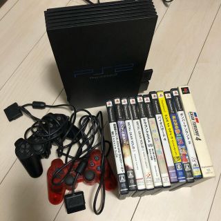 プレイステーション2(PlayStation2)の【すぐ遊べる】PS2本体 コントローラー×2 ソフト×11本 セット(家庭用ゲーム機本体)