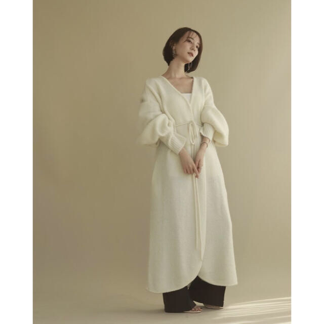 louren mohair long knit cardigan