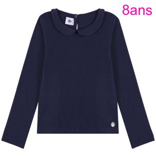 プチバトー(PETIT BATEAU)のプチバトー　新品タグ付き　ネイビー　衿つき　カットソー　8ans/128cm(Tシャツ/カットソー)