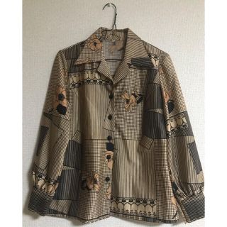 古着 柄ブラウス　柄シャツ(シャツ/ブラウス(長袖/七分))