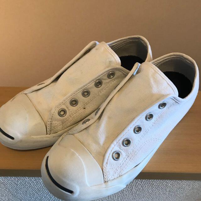 CONVERSE(コンバース)のCONVERSE KID’S JACK PURCELL 紐つき 白 21cm キッズ/ベビー/マタニティのキッズ靴/シューズ(15cm~)(スニーカー)の商品写真