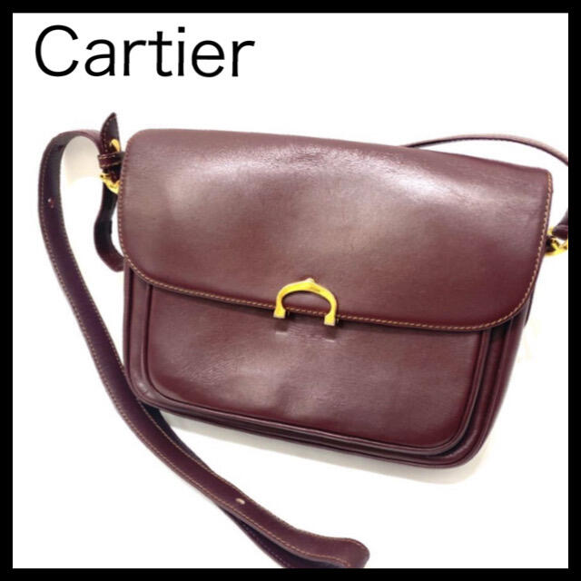 カルティエ Cartier  マスト レザー ショルダーバッグ ボルドー