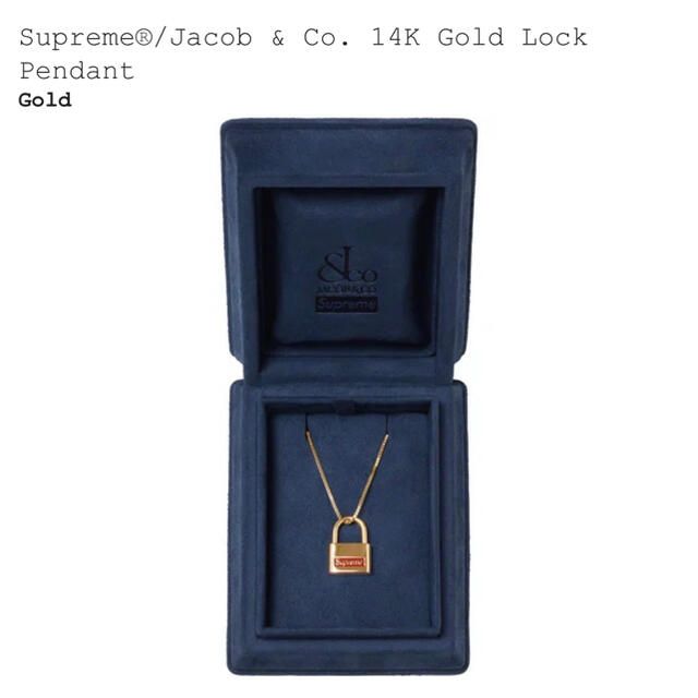 【10％OFF】 Supreme - Pendant Lock Gold Co.14K & Jacob Supreme ネックレス