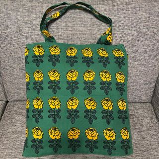 マリメッコ(marimekko)のマリメッコ トートバッグ  ヴィヒキルース  グリーン イエロー 花柄(トートバッグ)