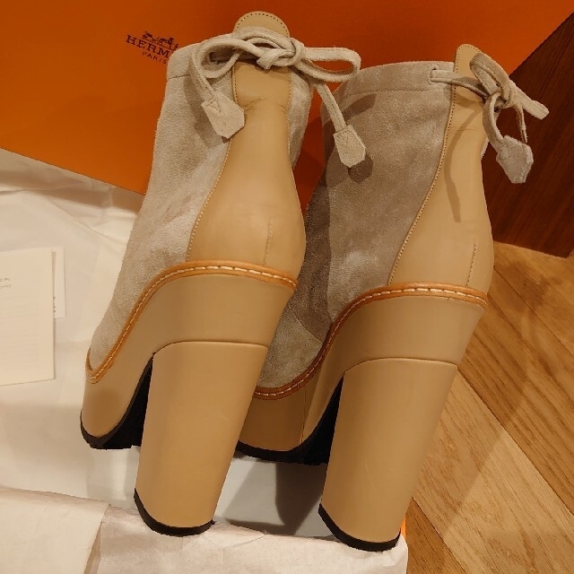 Hermes - エルメス HERMES ショートブーツ ハイヒール ベージュの通販