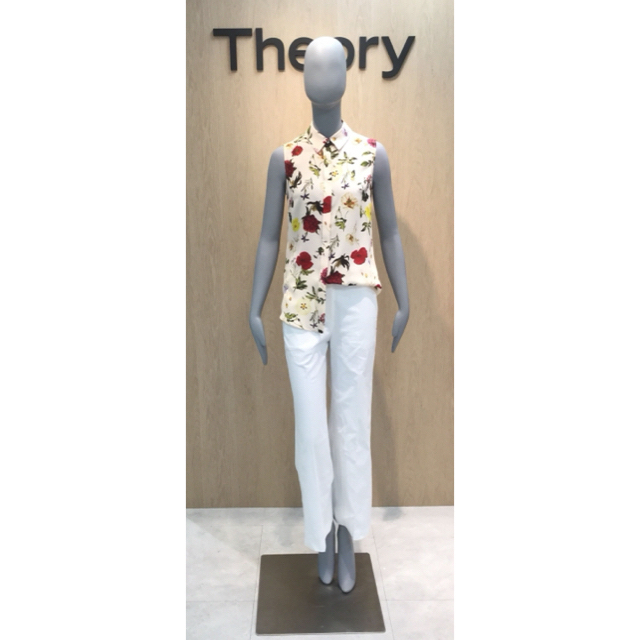 Theory 19ss 花柄ノースリーブブラウスシャツ/ブラウス(半袖/袖なし)