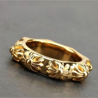 クロムハーツ(Chrome Hearts)の【18kリング】クロスリング 指輪 金 18k gp ユニセックス リング(リング(指輪))