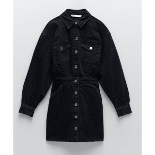 ザラ(ZARA)のZARA ザラ デニムワンピース ディープブルー 新作(ミニワンピース)