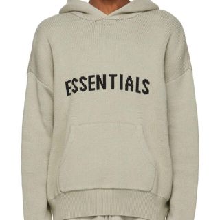 フィアオブゴッド(FEAR OF GOD)のFOG Essentials カーキ ニット ロゴ フーディ(パーカー)