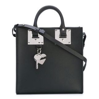 ソフィーヒュルム(SOPHIE HULME)の本物保存袋タグ有★Sophie Hulme albion トート 黒×シルバー(ショルダーバッグ)