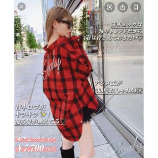 Rady バックロゴチェックシャツ M