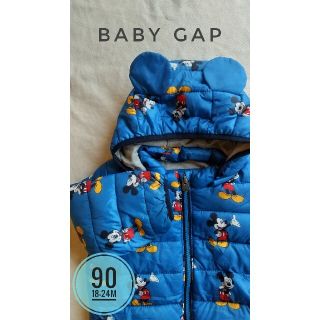 ベビーギャップ(babyGAP)のベビーギャップ　ミッキー　中綿ジャケット　アウター　90(ジャケット/上着)