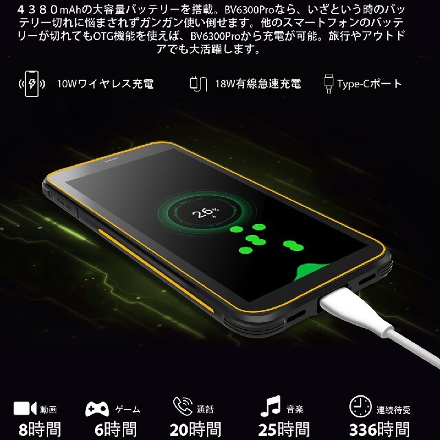 Blackview　BV6300Pro　アウトドア　キャンプ　スポーツ　現場