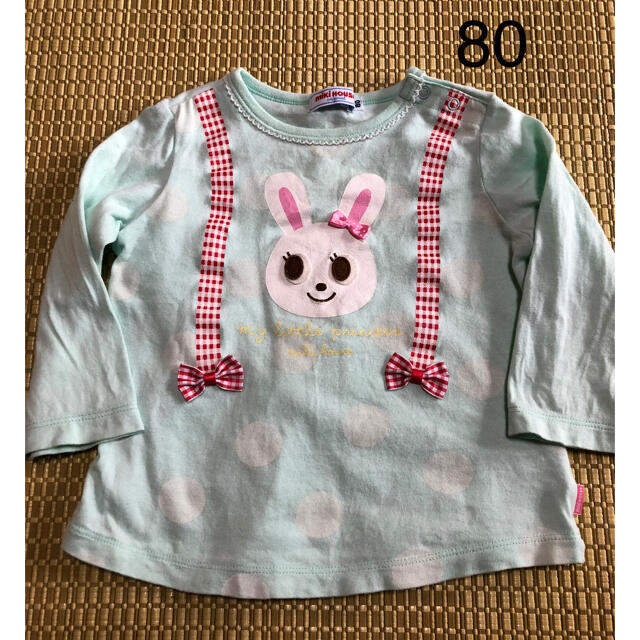 mikihouse(ミキハウス)の【中古】ミキハウス♡サスペンダーうさこロンT♡80 キッズ/ベビー/マタニティのベビー服(~85cm)(Ｔシャツ)の商品写真