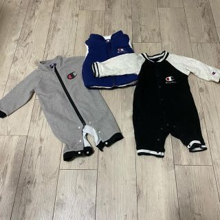 チャンピオン(Champion)のチャンピオン　ベスト、グレー男の子ベビー服80cm 2セット❤️(ロンパース)