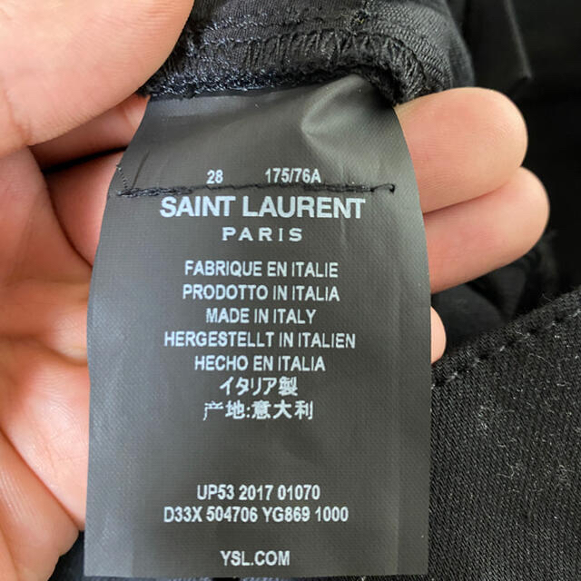 Saint Laurent(サンローラン)のSAINT LAURENT PARIS サンローランパリ ブラックスキニーデニム メンズのパンツ(デニム/ジーンズ)の商品写真