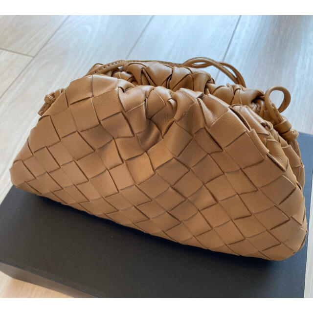 ボッテガヴェネタ BOTTEGA VENETA ホーボー 232499 イントレチャート ミラー付き 肩掛け ショルダーバッグ レザー ブルー