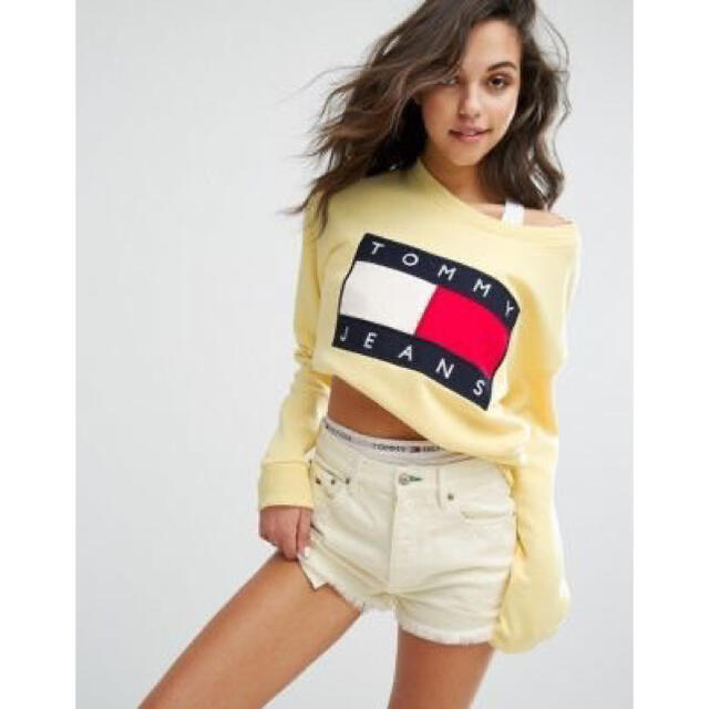 TOMMY HILFIGER(トミーヒルフィガー)のTOMMY JEANS レディースビッグフラッグ スヴェット  Mサイズ レディースのトップス(パーカー)の商品写真