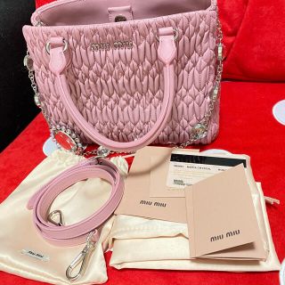 miumiuナッパクリスタル　レザーbag