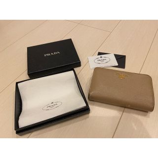 プラダ(PRADA)の【値下げ】PRADA プラダ 折りたたみ財布 ベージュ(財布)