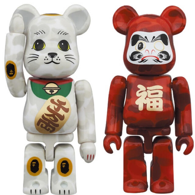 MEDICOM TOY(メディコムトイ)のBE@RBRICK BAPE 招き猫 & 達磨 400% エンタメ/ホビーのフィギュア(その他)の商品写真