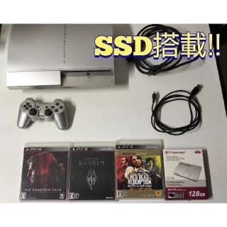 プレイステーション3(PlayStation3)の【中古品】PS3(SSD換装) 本体+おまけ一式(家庭用ゲーム機本体)