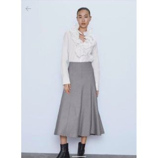 ザラ(ZARA)のお値下げ！★美品★ZARA 千鳥柄ロングスカート(ロングスカート)