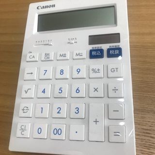 キヤノン(Canon)の電卓　キャノン白　シンプル　中古(オフィス用品一般)