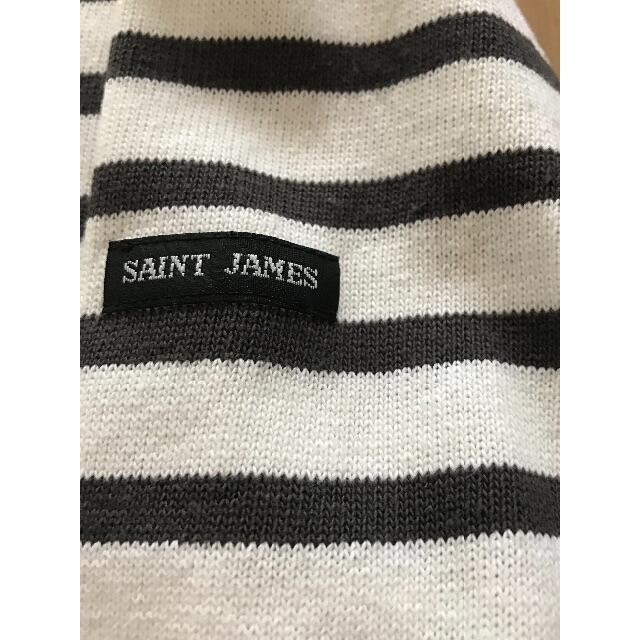 SAINT JAMES(セントジェームス)のセントジェームズ ウェッソン ホワイト✖️ブラウン レディースのトップス(Tシャツ(長袖/七分))の商品写真