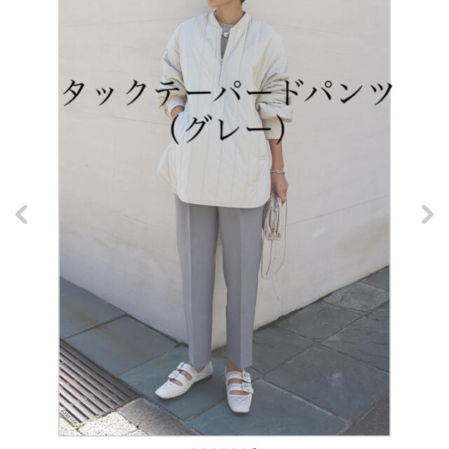 MACHATT マチャット タックテーパードパンツ グレー - クロップドパンツ
