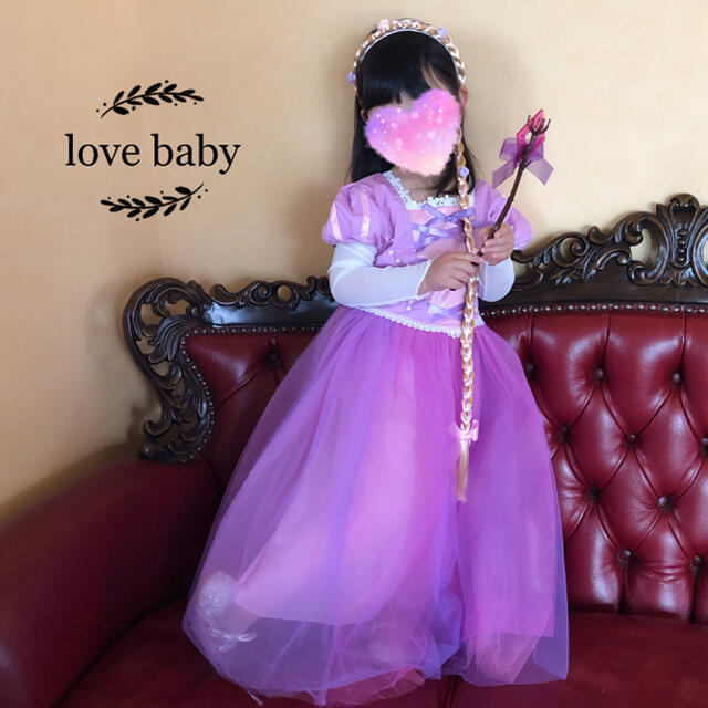紫色可愛いコスプレ衣装子どもコスプレ キッズ/ベビー/マタニティのキッズ服女の子用(90cm~)(ドレス/フォーマル)の商品写真