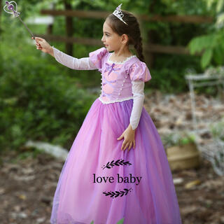 紫色可愛いコスプレ衣装子どもコスプレ(ドレス/フォーマル)