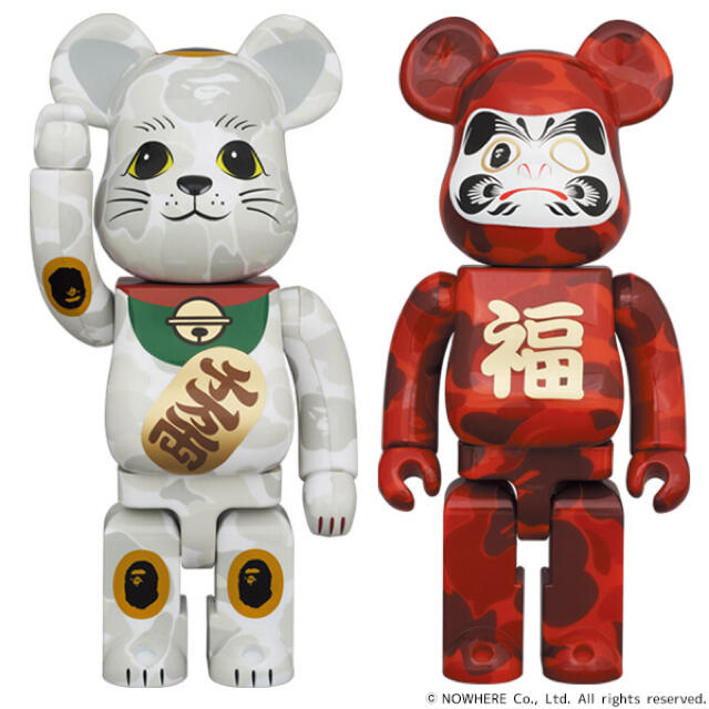 BE@RBRICK BAPE 招き猫 & 達磨 400% 2PACK