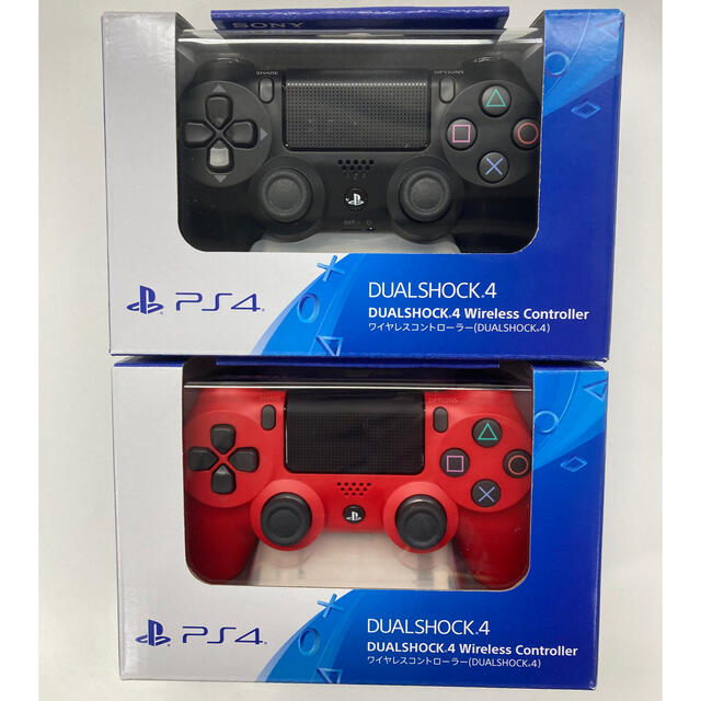 【新品未使用】PS4 DUALSHOCK4 ジェットブラック　マグマレッド