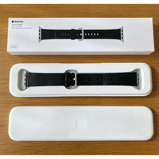 アップル(Apple)のApple Watch バンド42mm  レザー ブラック クラシック　純正(その他)