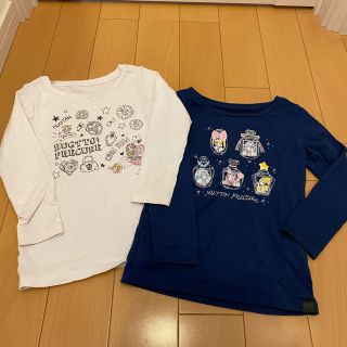 ユニクロ(UNIQLO)のユニクロ×ハグっとプリキュア★極暖ヒートテックUネックT2点セット★ネイビー＆白(Tシャツ/カットソー)