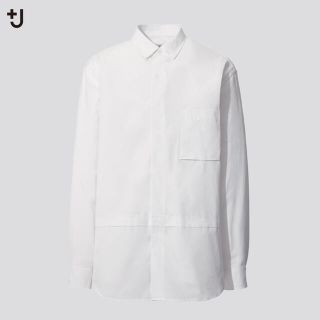 ユニクロ(UNIQLO)のスーピマコットンオーバサイシャツ ホワイト Mサイズ(シャツ)