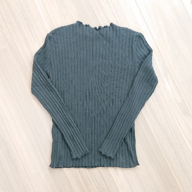 ZARA KIDS(ザラキッズ)のZARA リブトップス グレー 150cm キッズ/ベビー/マタニティのキッズ服女の子用(90cm~)(Tシャツ/カットソー)の商品写真