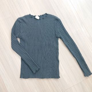 ザラキッズ(ZARA KIDS)のZARA リブトップス グレー 150cm(Tシャツ/カットソー)