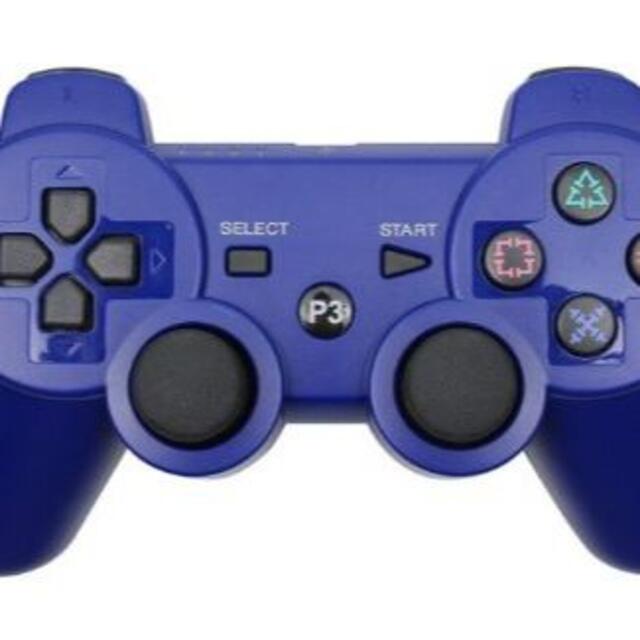 PS3 コントローラー ブルー Blue 青色 Bluetooth 互換品 エンタメ/ホビーのゲームソフト/ゲーム機本体(その他)の商品写真