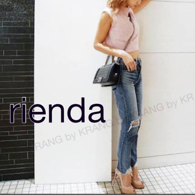 rienda  クラッシュフロントヘム　J/L DENIM PT