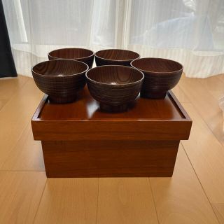 ☆れんれんさま☆木の汁椀 5個セット(木箱なし)(食器)